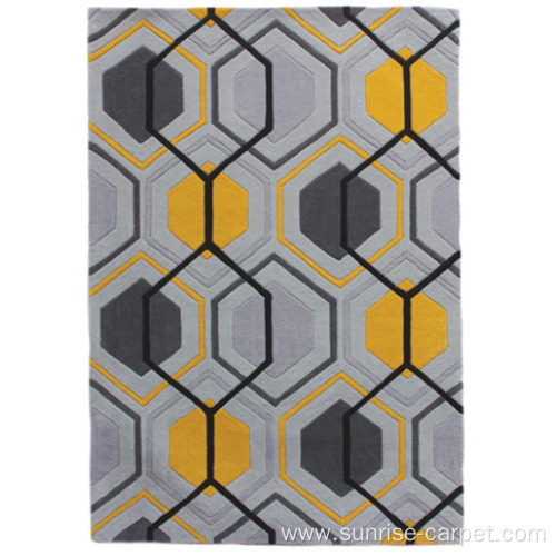 Hand Tufted Carpet with Geometry Design